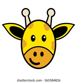 Simple cartoon of a cute giraffe