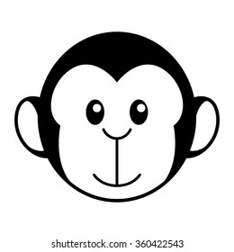 Simple cartoon of a cute monkey