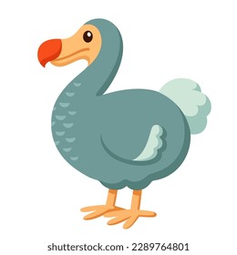 Simple cartoon dodo bird illustration. Flat vector clip art.