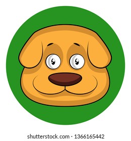 Dibujo simple del vector del perro de dibujos animados sobre fondo blanco