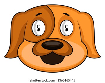 Simple cartoon dog vector illustration on white background