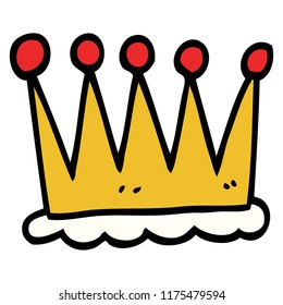 corona de doodle de caricatura simple