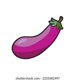 simple cartoon eggplant vector art