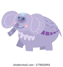 Einfacher Cartoon-Elefant für Kinder, Vektorgrafik