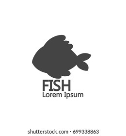 Simple cartoon fish logo. on white background