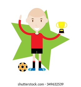 Simple Cartoon Football Player Vector Design