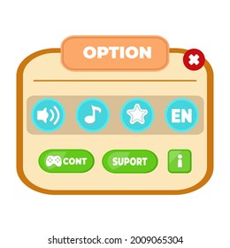 simple cartoon game setting page