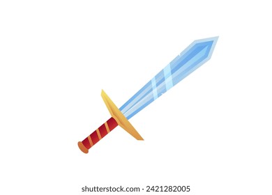 Simple caricatura de la espada del juego, ilustración vectorial del icono de la espada.