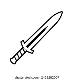 Simple cartoon game sword, sword icon vector illustration.