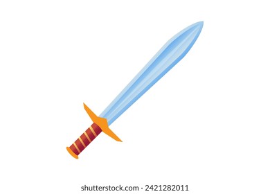 Simple caricatura de la espada del juego, ilustración vectorial del icono de la espada.