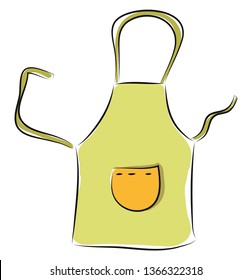 Simple cartoon green aporn vector illustration on white background