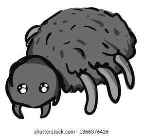 Simple cartoon of a grey spider vector illustration on white background