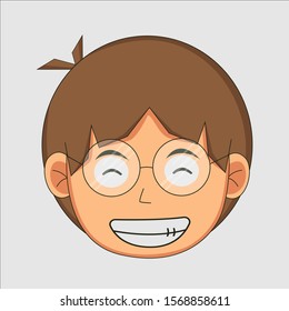 simple cartoon grimace icon design illustration