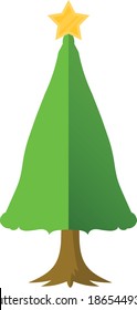 Simple cartografía de árbol de navidad de vector dibujado a mano con ornamentos