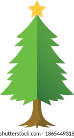 Simple cartografía de árbol de navidad de vector dibujado a mano con ornamentos