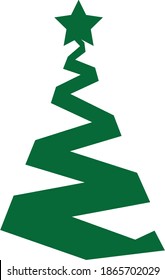 Simple cartografía de árbol de navidad de vector dibujado a mano con ornamentos