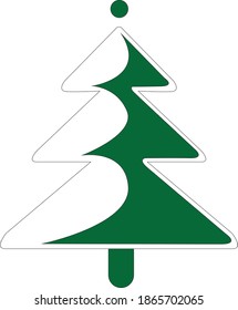 Einfache Cartoon handgezeichnet, Vektorgrafik Weihnachtsbaum mit Ziergegenständen