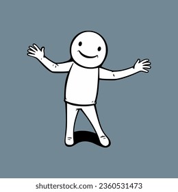 simple cartoon human body character vector illustration template design