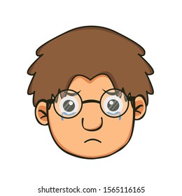 simple cartoon icon design crying illustration