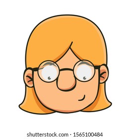 simple cartoon icon design looking down illustration