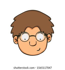 simple cartoon icon design looking down illustration