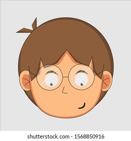 simple cartoon icon design looking down illustration