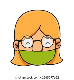 simple cartoon icon design using a mask illustration