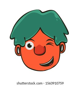 simple cartoon icon design winks illustration