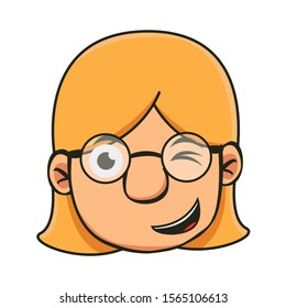 simple cartoon icon design winks illustration