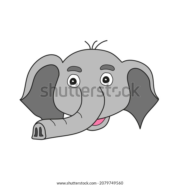 Simple Cartoon Icon Elephant Grey Cartoon Stock Vector (Royalty Free ...