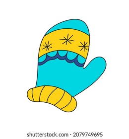 Un simple icono de caricatura. El invierno se tiñe al estilo doodle. Ilustración vectorial aislada en un fondo blanco.