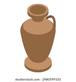 Simple cartoon illustration of a classical ancient vase with one handle on a white background