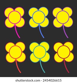 Simple cartoon illustration of flowers