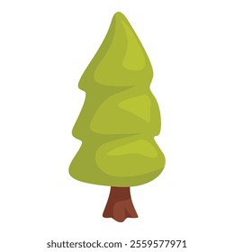 Simple cartoon illustration of a green tree with a brown trunk, perfect for representing nature or environmental themes
