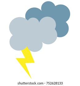 Simple cartoon illustration of storm lightning weather symbol