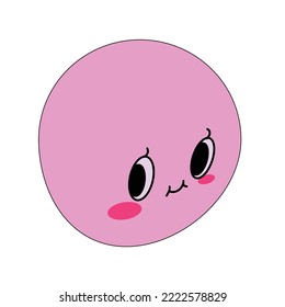 A simple cartoon image of a red smiley face looks very cute