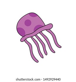 simple cartoon jellyfish vector design illustration