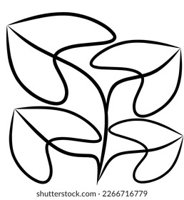 simple cartoon leaf illustration in the shape of love on a white background