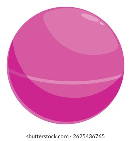 Simple cartoon like pink sphere representing a stylized planet icon