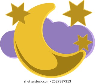 Lua e Estrelas com Nuvens