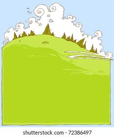 Simple cartoon nature background.
