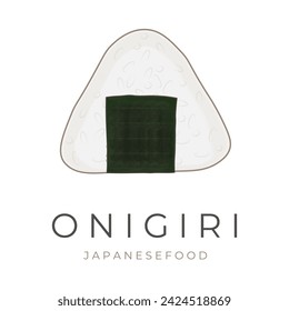 Simple cartoon onigiri vector illustration logo
