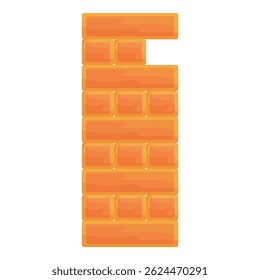 Video Pared de ladrillo naranja de dibujos animados simple con un ladrillo faltante, perfecto para activos de juego