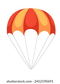 Simple cartoon parachute vector illustration isolated on white background