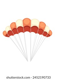 Simple cartoon parachute vector illustration isolated on white background