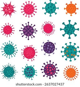 Simple Cartoon Paramecium Cells on White Background