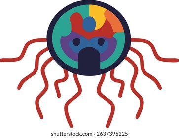 Simple Cartoon Paramecium Cells on White Background