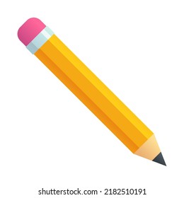 Simple Cartoon Pencil Icon Flat Vector Stock Vector (Royalty Free ...