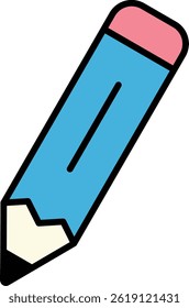 Simple cartoon pencil illustration for writing and drawing concept