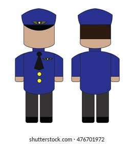 Simple cartoon pilot. The front and the back.
